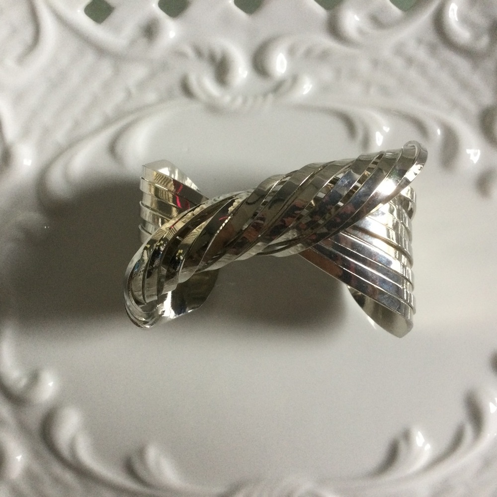 Silver Twist Cuff Bracelet